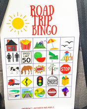 Load image into Gallery viewer, Summer Road Trip Double-Sided Dry Erase Bingo Card Game