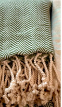 Load image into Gallery viewer, Buttery soft, 100% authentic, full length, beach and home, linen Turkish Towels with tassels