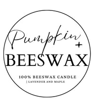 Load image into Gallery viewer, All Natural Pumpkin Spice Hand Poured Beeswax Candle - 4 oz with a bonus FREE digital Cozy Home Guide
