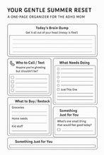 Load image into Gallery viewer, Gentle Summer Reset ADHD Organizer Download