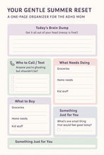 Load image into Gallery viewer, Gentle Summer Reset ADHD Organizer Download