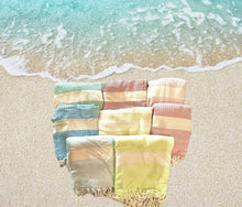 Load image into Gallery viewer, Buttery soft, 100% authentic, full length, beach and home, linen Turkish Towels with tassels
