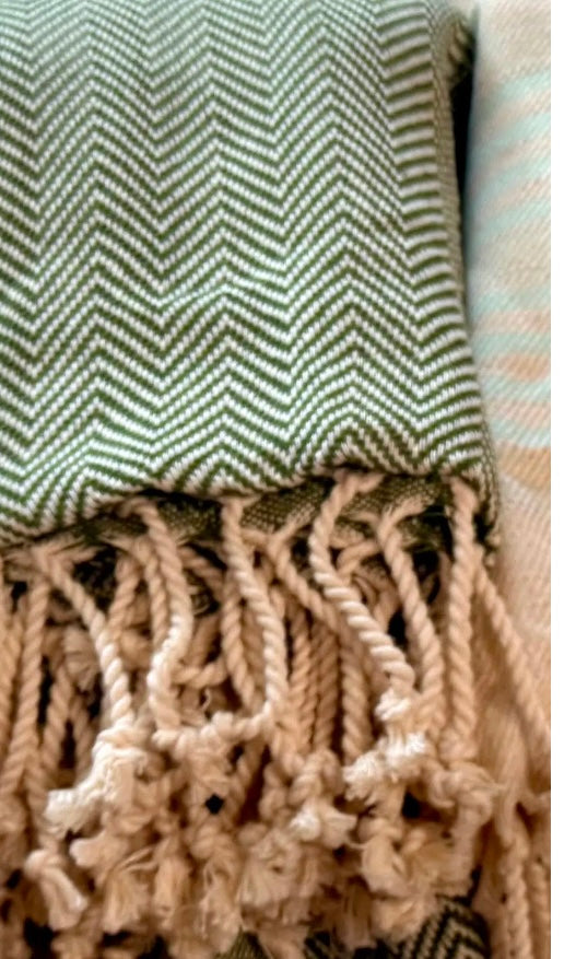 Buttery soft, 100% authentic, full length, beach and home, linen Turkish Towels with tassels