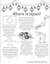 Load image into Gallery viewer, Where is Japan? Set of 5 Coloring Pages for Kids Download
