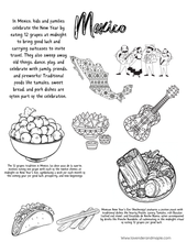 Load image into Gallery viewer, The New Year Around the World Coloring Page Download and Printed Pages Featuring: China, Mexico and Russia

