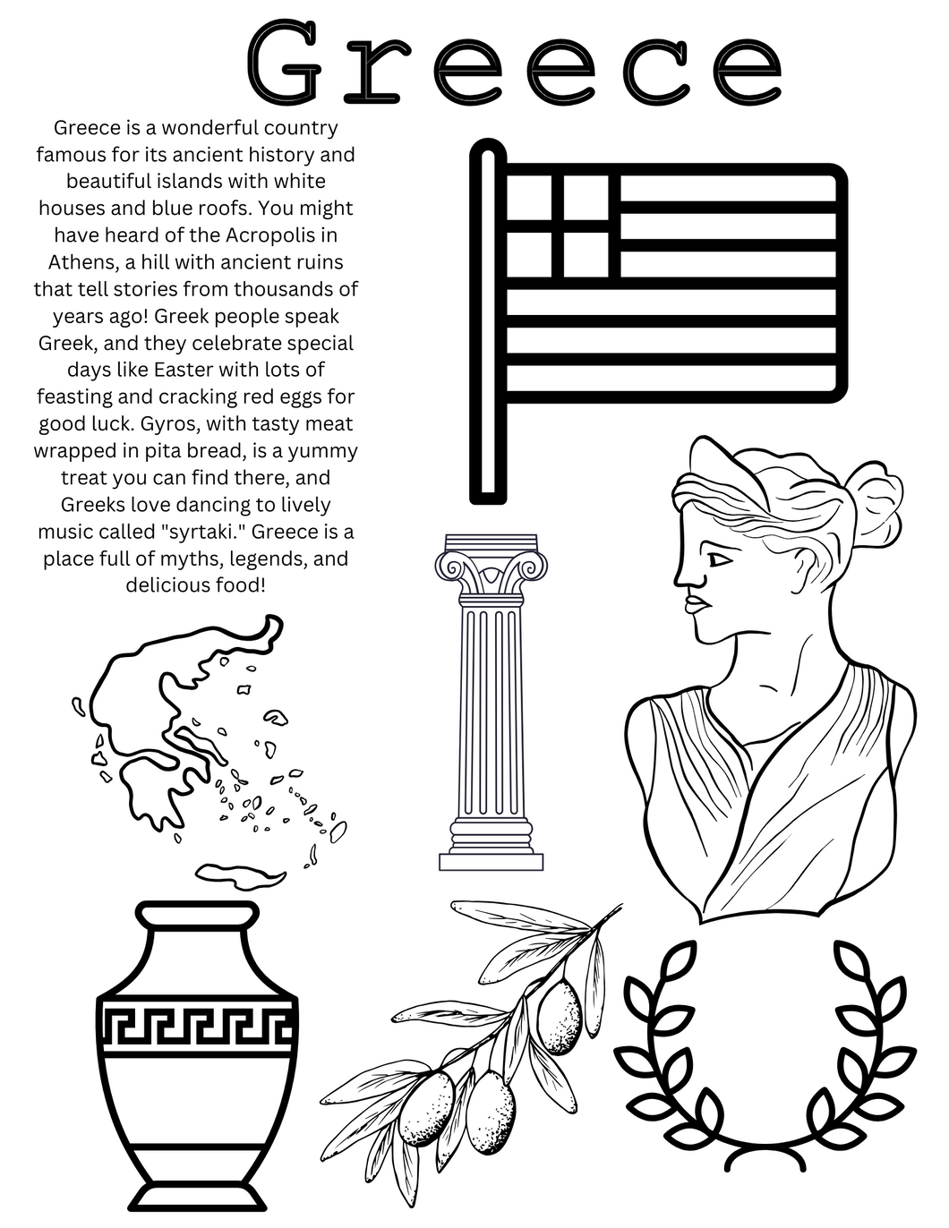 Greece Coloring Pages