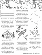 Load image into Gallery viewer, Where is Colombia? Set of 5 Coloring Pages for Kids Download
