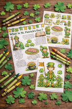 Load image into Gallery viewer, What is St. Patrick's Day? 3 Coloring Pages Instant Download
